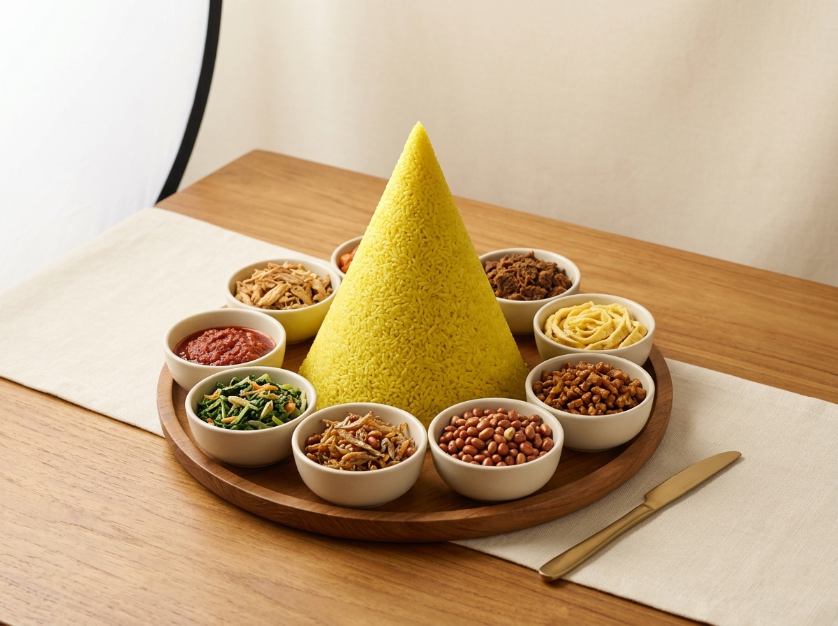 Tumpeng 2 kg, dirakit di dapur